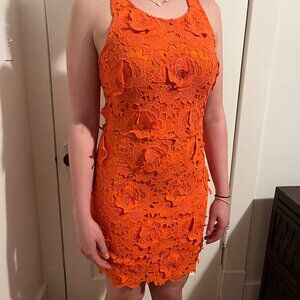 Super fun orange appliqué summer dress